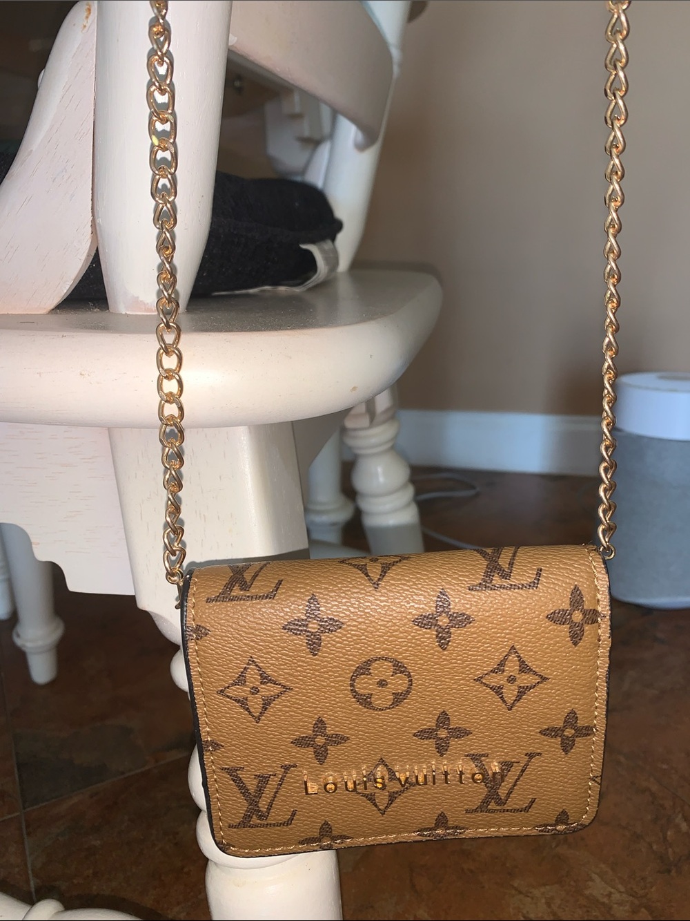 Monogram inspired Mini crossbody with chain - Picture 6 of 11